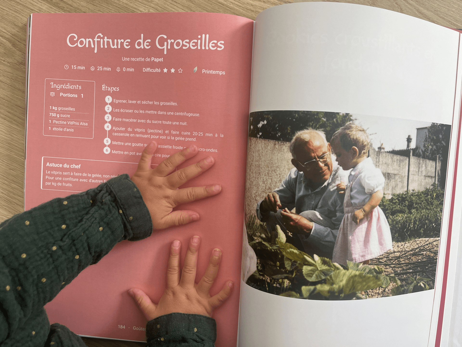 Pages intérieures d'un livre de recettes imprimé Cocooko